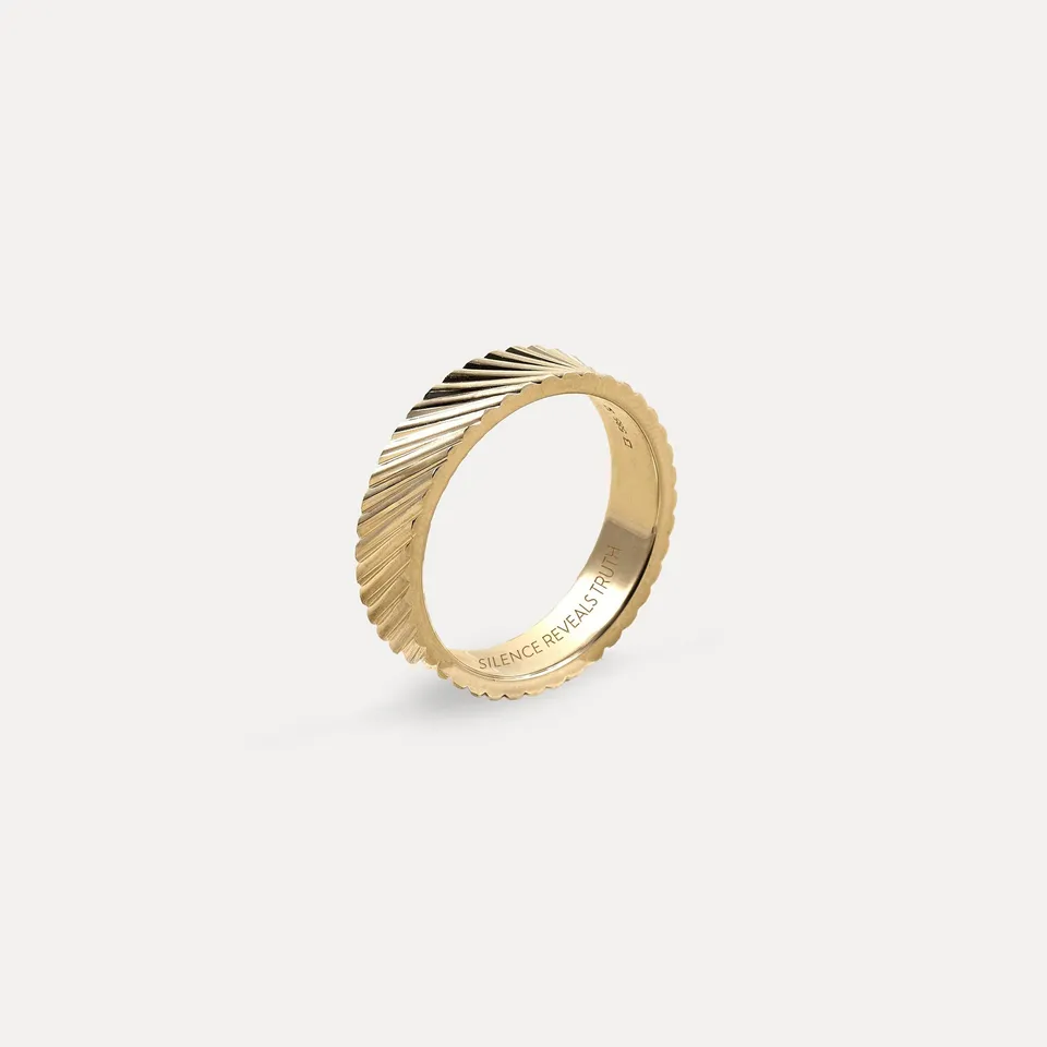 Stilnest Wide Fanned Fair Band Ring 585 Gold 52