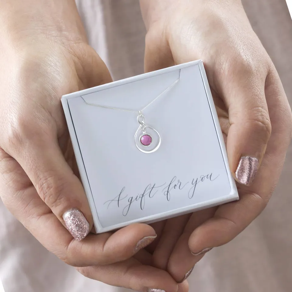 Joy by Corrine Smith Eternity Geburtsstein Halskette Silber Swarovski