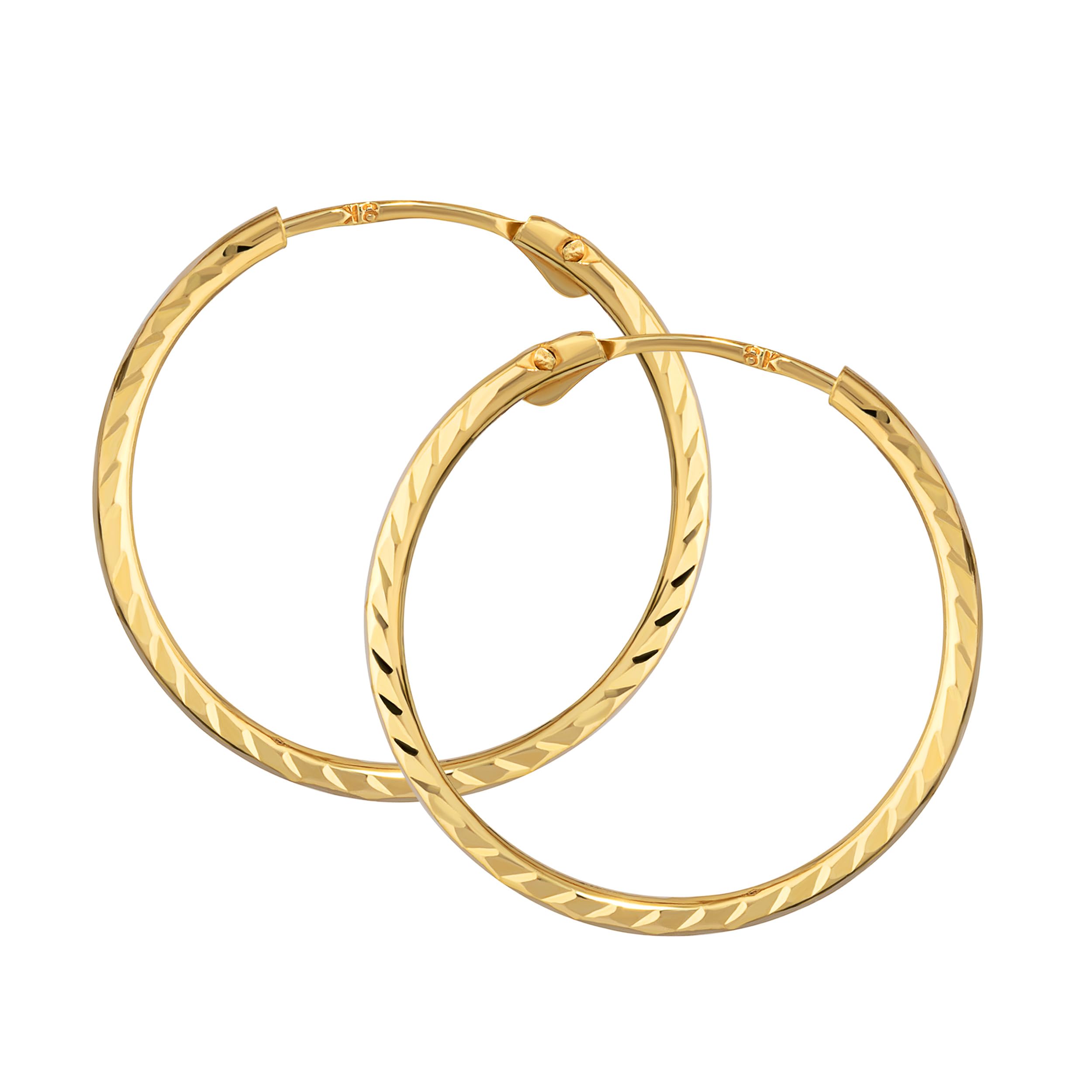 NKlaus Paar Creolen 333 Gelbgold Ohrringe 1,1 mm Gelbgold