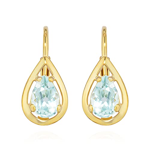 NKlaus Jewellery Brisur Ohrhänger Blautopas 333 Gold