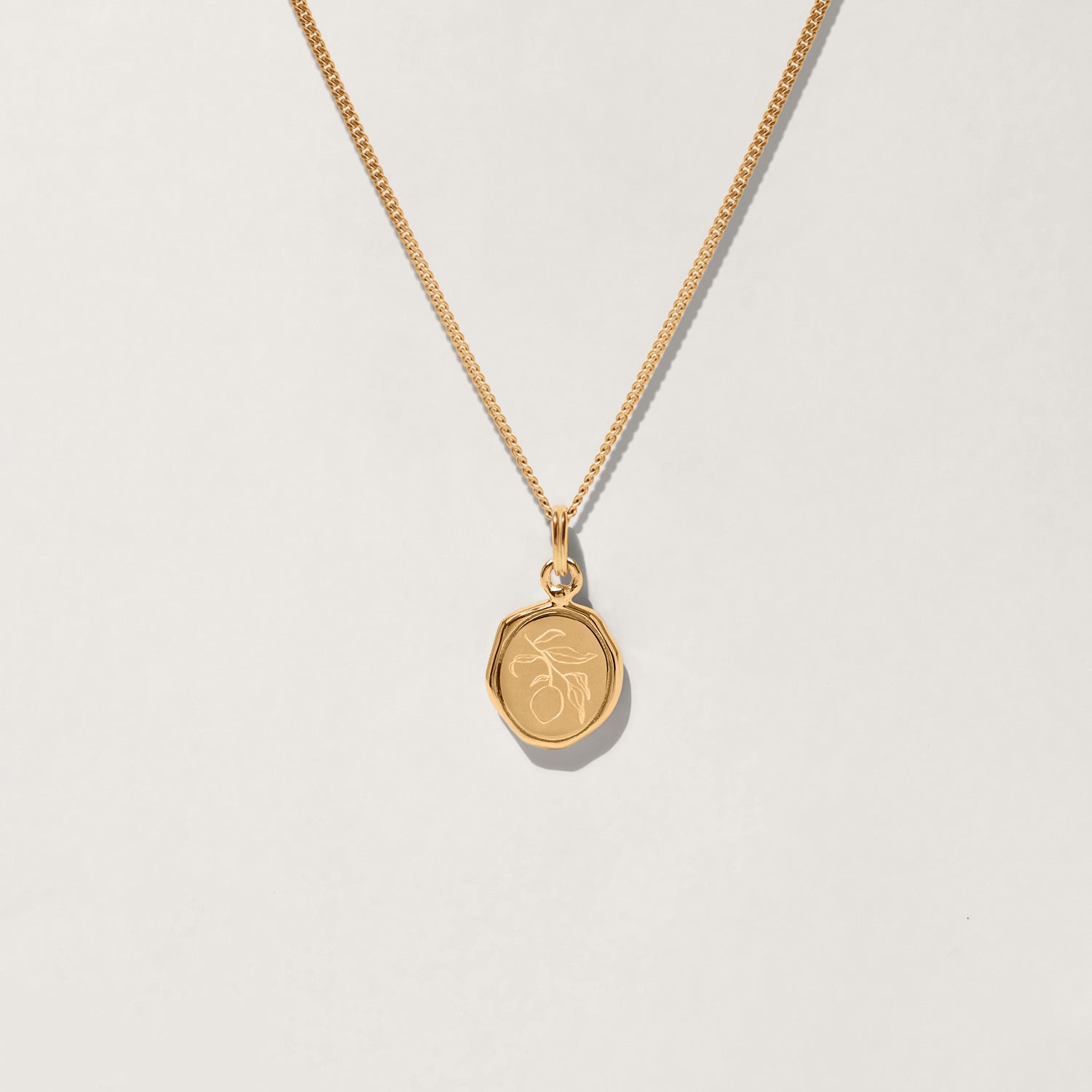 Stilnest Eden Lemon Seal Kette Gold Vermeil 45cm Zitrone