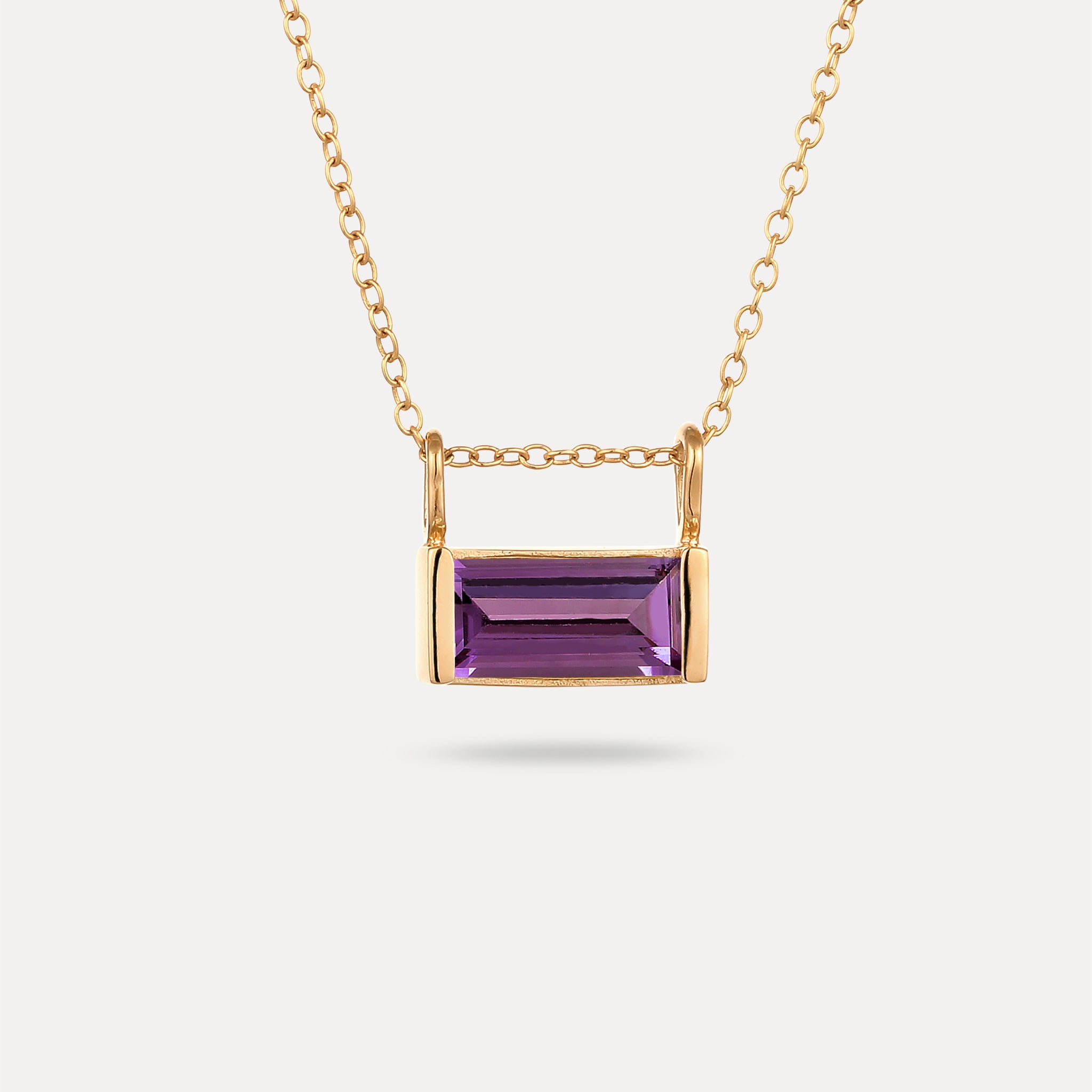 Stilnest Balance Baguette Anhänger Amethyst Vermeil Silber