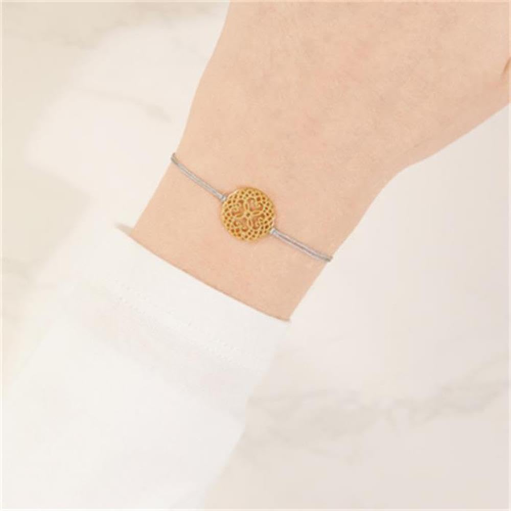 JEWLIX ID-Armband Damen Textil 925er Silber vergoldet