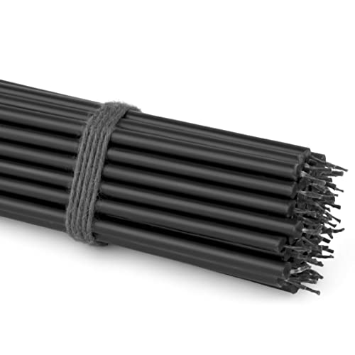 NKlaus Candles Stabkerzen schwarz 16 cm 50 Stück Paraffin