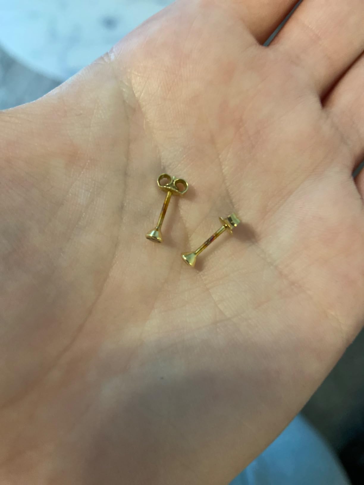 NKlaus Jewellery Ohrstecker 333 Gelbgold 3mm Weiß Paar