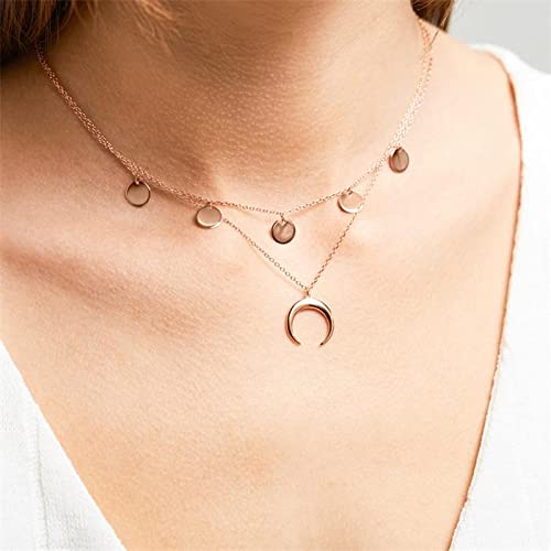 JEWLIX Halbmond Kette Sterlingsilber Rosé Damenhalskette