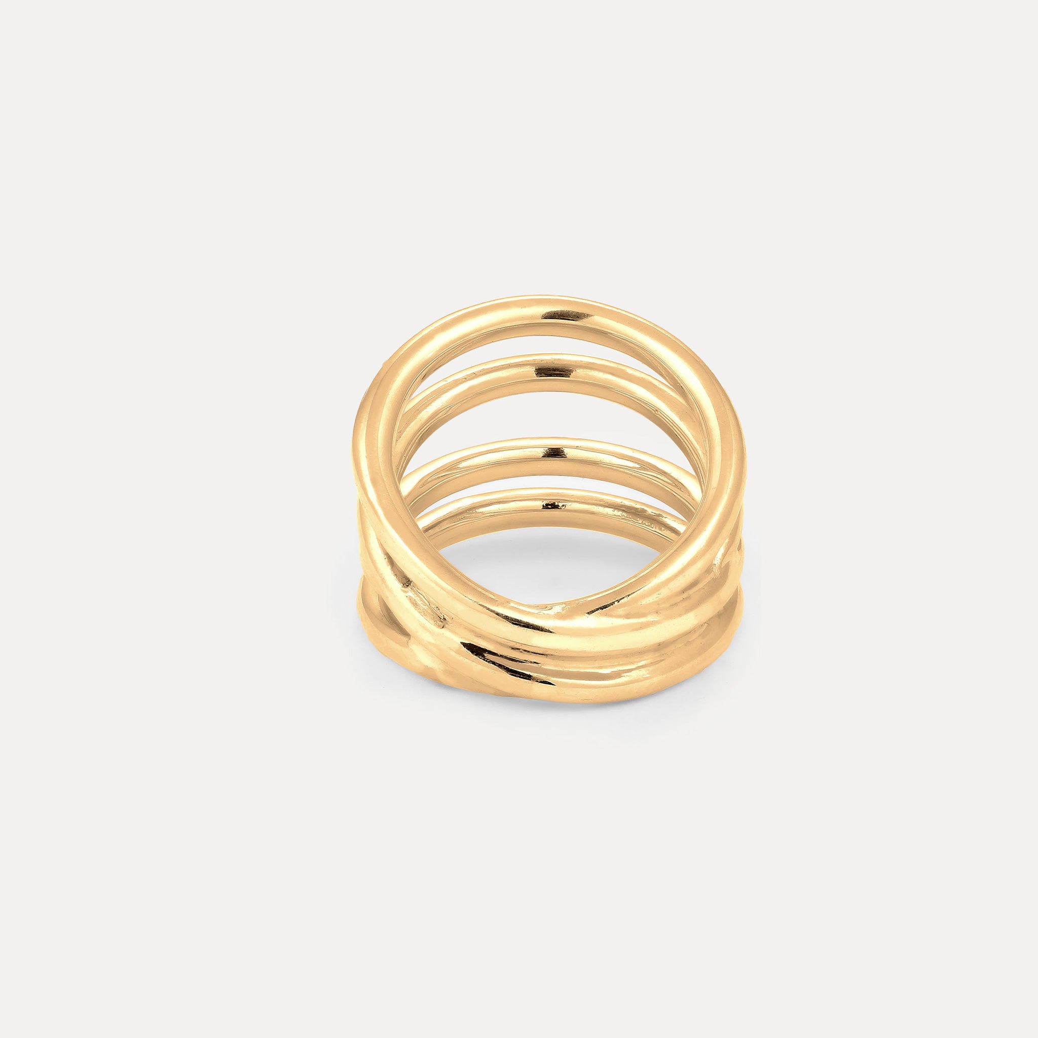 Stilnest Hypnotic Loop Ring 24k Gold Vermeil Gr.56