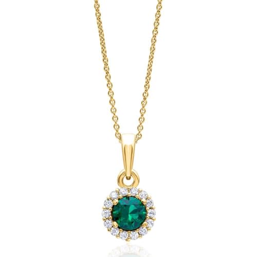JEWLIX Ketten mit Anhänger 375 Gold Zirkonia grün