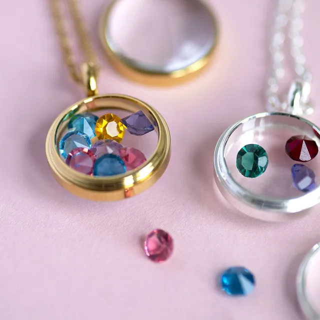 Joy by Corrine Smith Family Locket Halskette Gold Geburtsstein