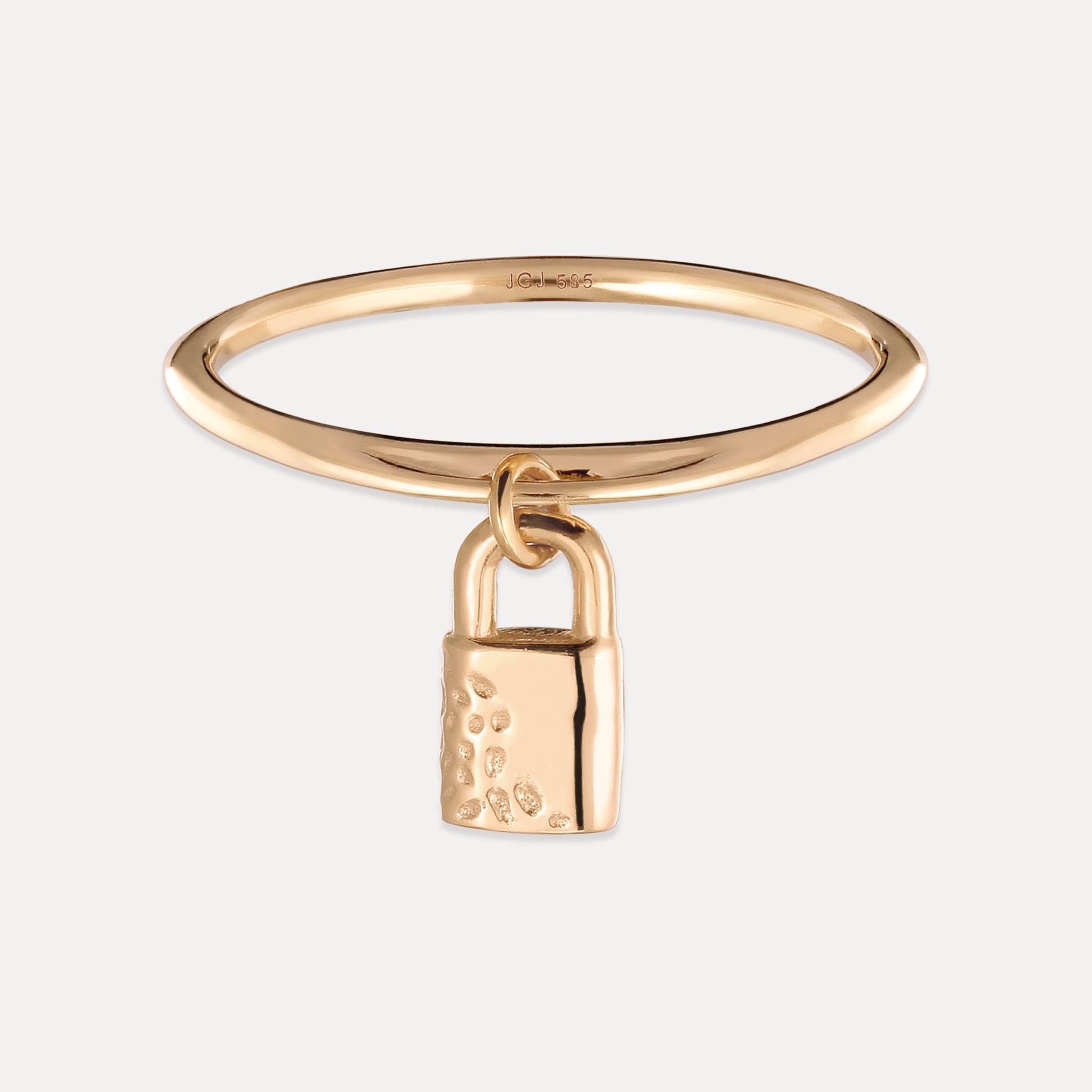 Stilnest Tiny Padlock Ring 585 Gold Ring Gr. 54 Schloss