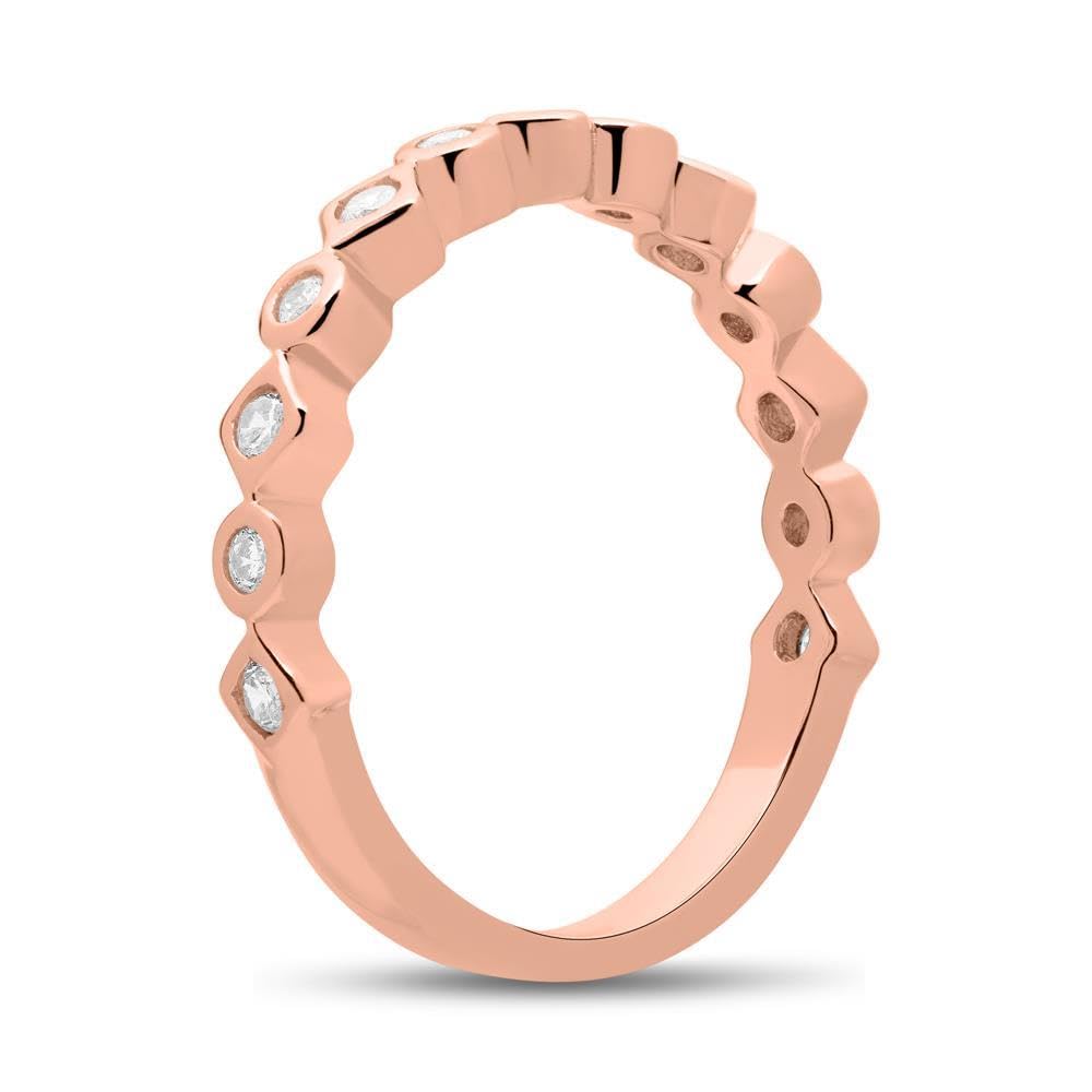 JEWLIX Ring 925 Silber rosévergoldet Größe 52 Zirkonia