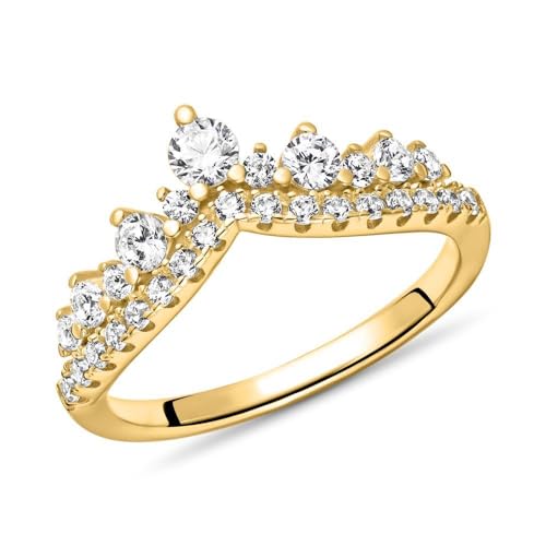 JEWLIX Damenring Sterlingsilber gold Zirkonia Gr.54