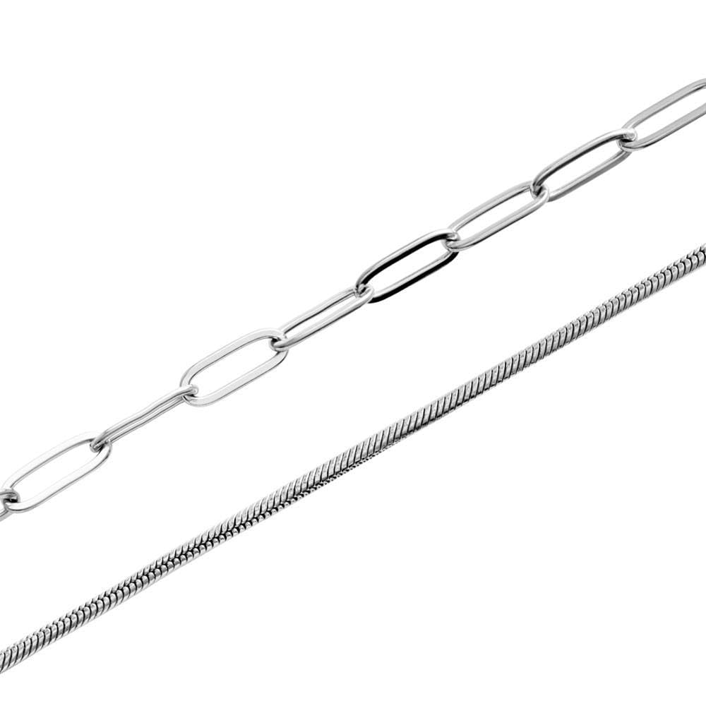 JEWLIX Ketten mit Anhänger Layerkette Edelstahl Damen