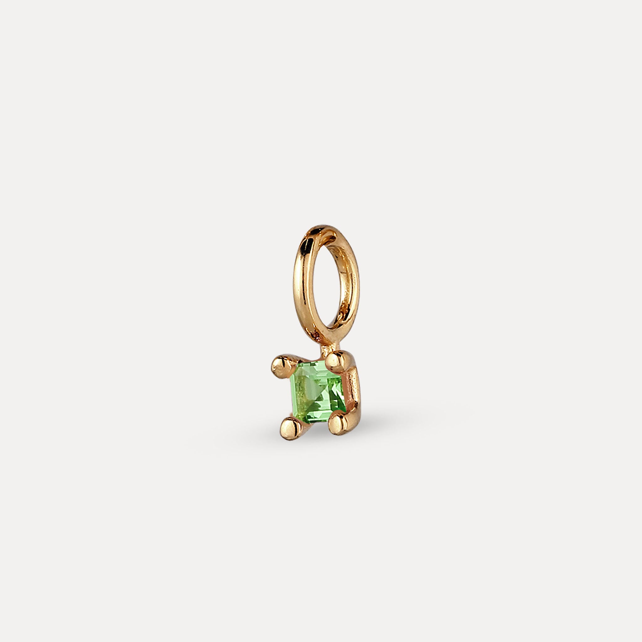 Stilnest Tsavorit Solitär Anhänger Square Gold Vermeil grün