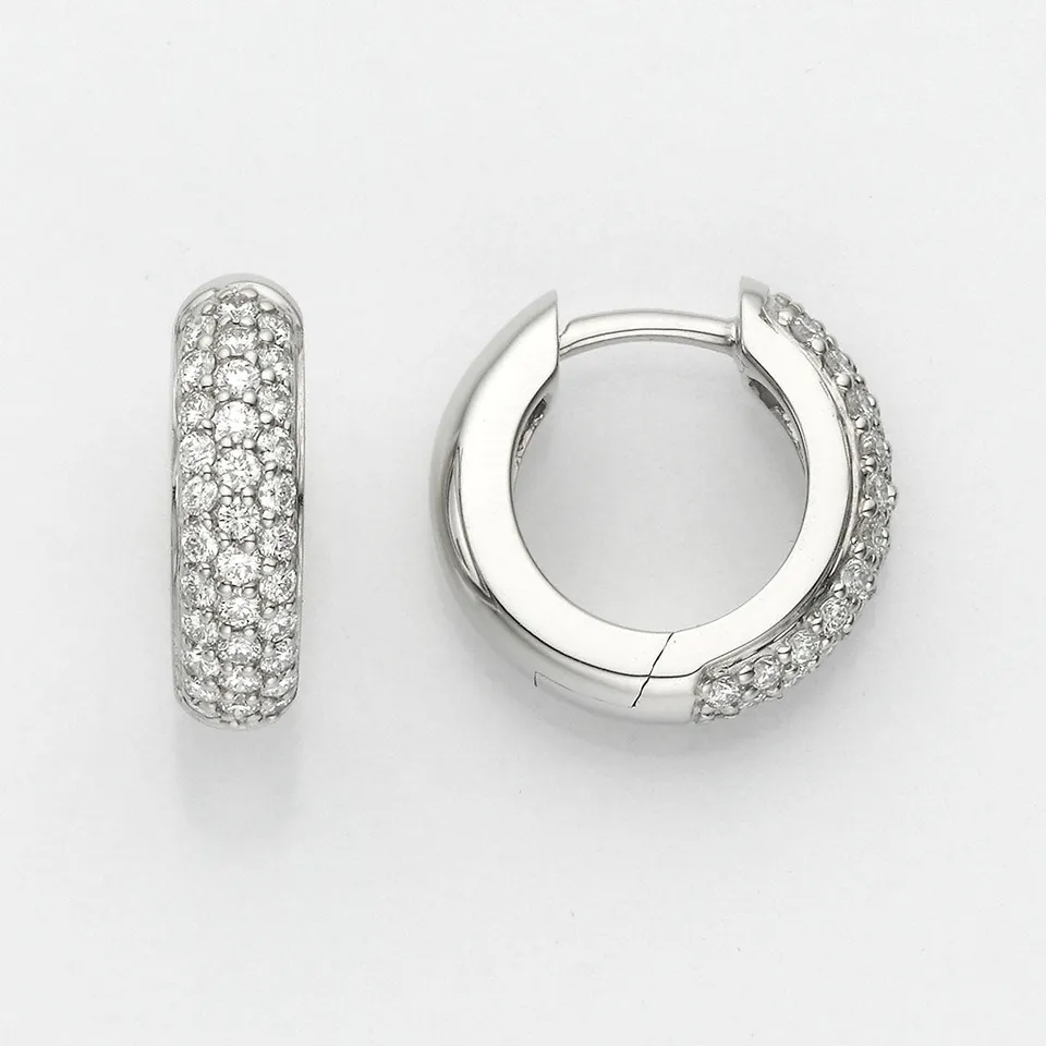 Eugen Rühle Ohrschmuck Creolen 0,50ct WSI 3,8x14mm Ohrringe 585 Roségold