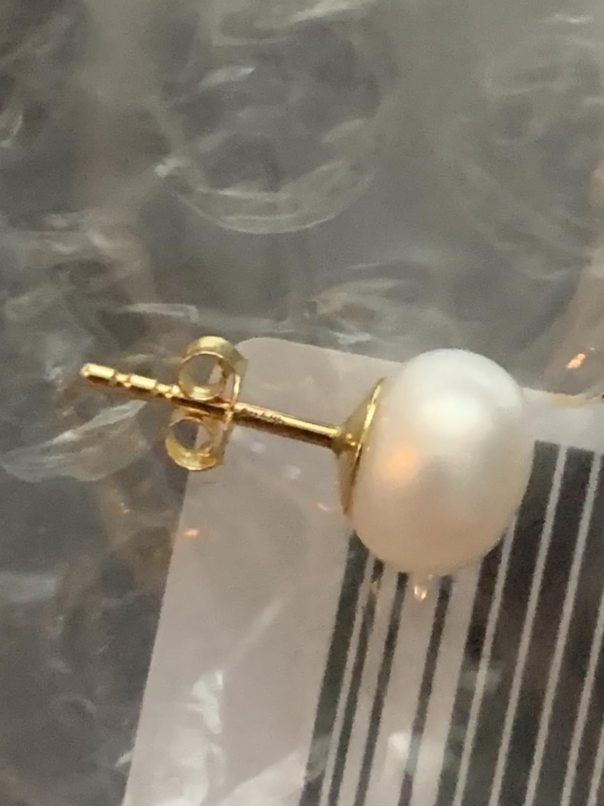 NKlaus JEWELLERY Perlen Ohrstecker 585 Gelbgold 8mm Süßwasser