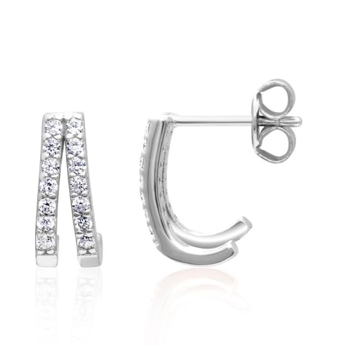 JEWLIX Ohrstecker Silber 925 weiße Zirkonia Damen