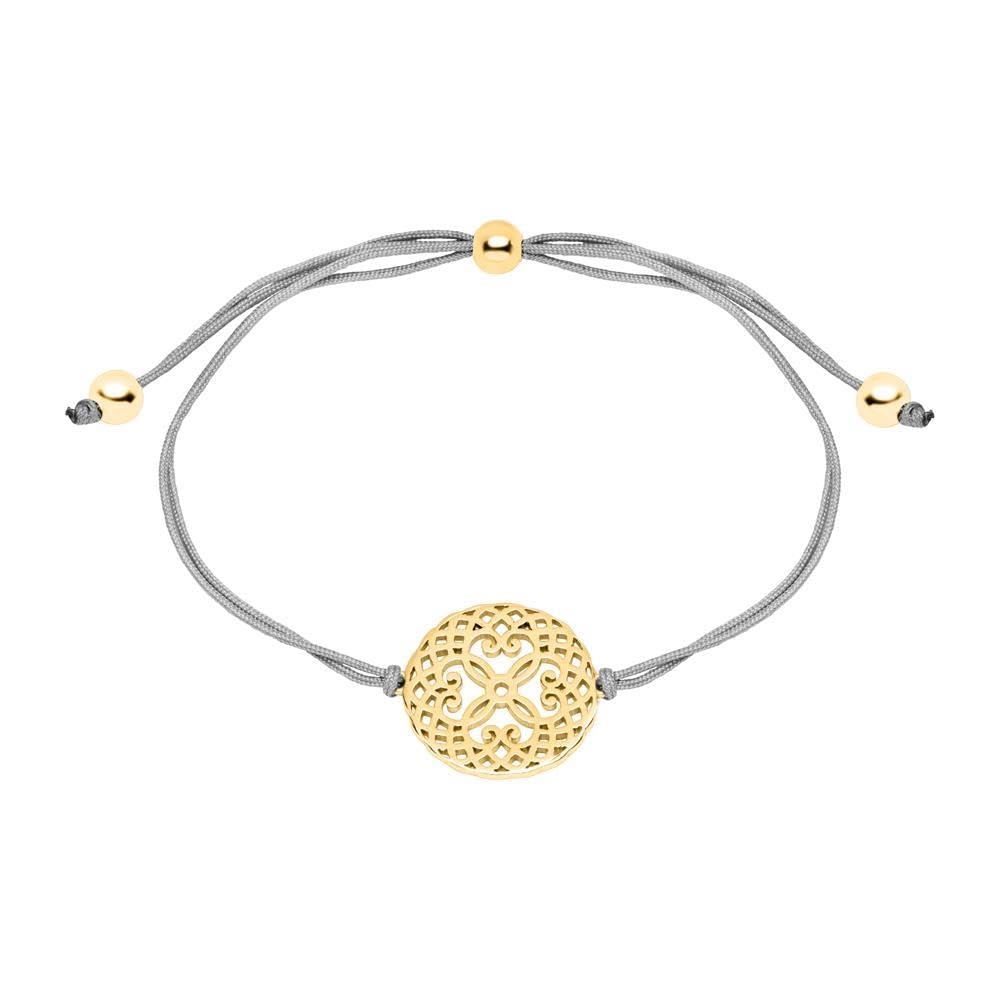 JEWLIX ID-Armband Damen Textil 925er Silber vergoldet
