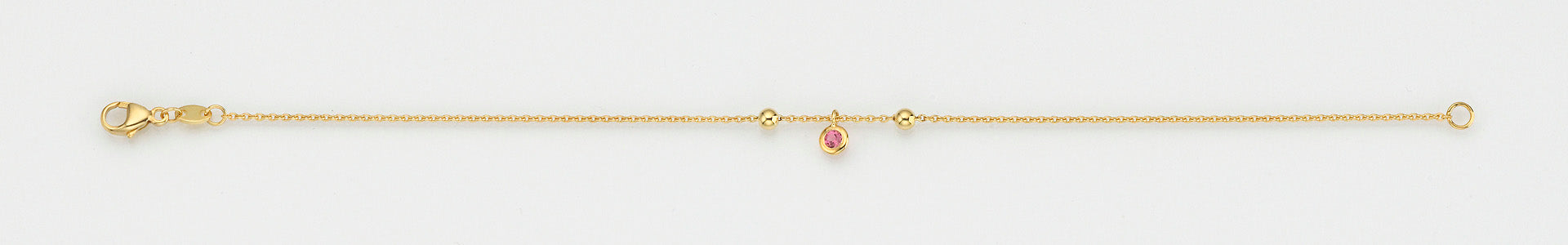 Eugen Rühle Armbänder Armband Rosaturmalin 2,5 mm 585 Gelbgold