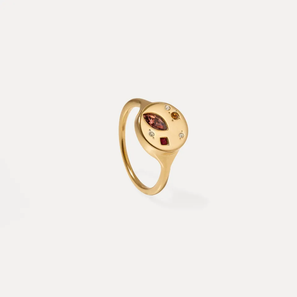 Stilnest Unique Myriad Ring 925 Silber 52 Edelsteine