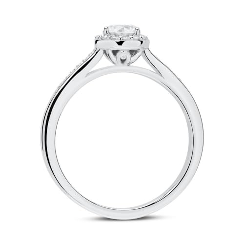 JEWLIX Verlobungsring 925 Silber Größe 54 Zirkonia rhodiniert
