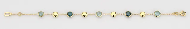 Eugen Rühle Armband Blautopas Londontopas 585 Gelbgold