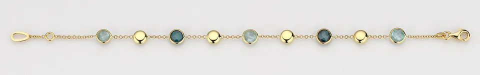 Eugen Rühle Armband Blautopas Londontopas 585 Gelbgold