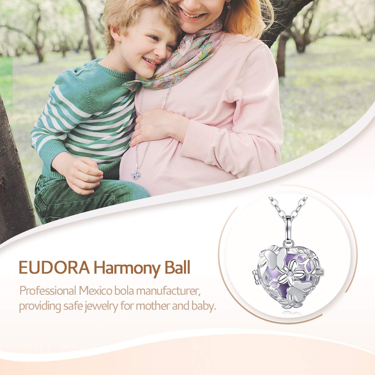 Eudora Harmony Bola Schmetterling Halskette Schwangere