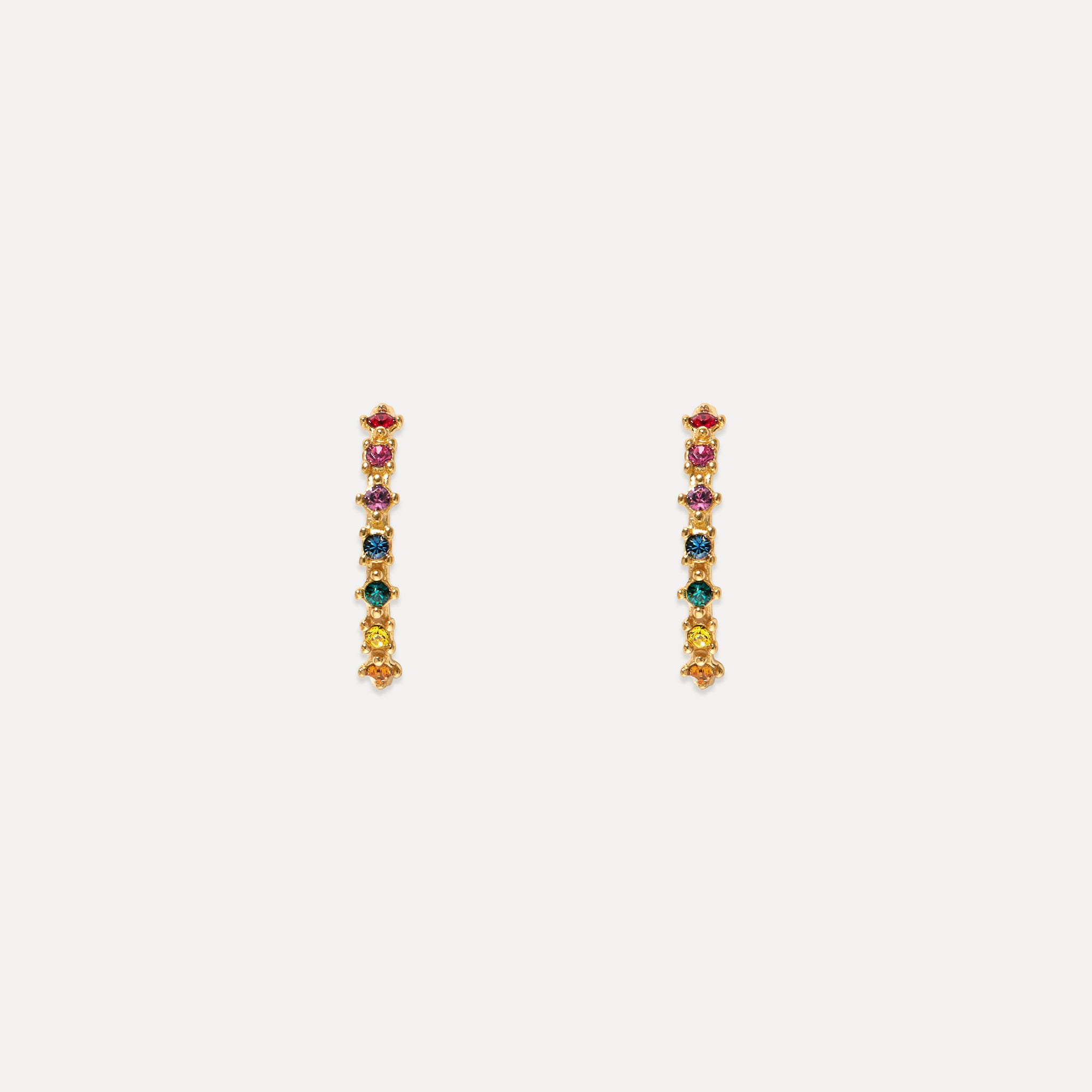 Stilnest Rainbow Delight Ohrhänger 24k Gold Vermeil 18mm bunt