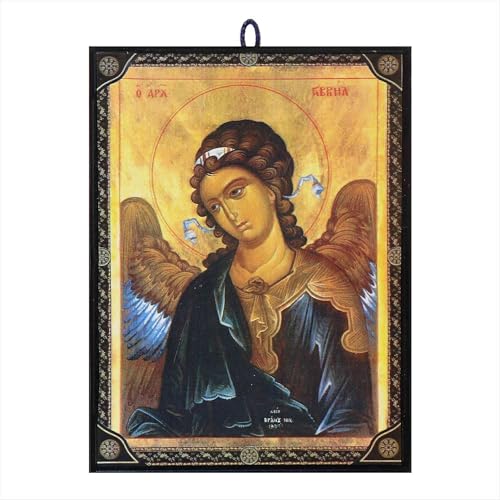 NKlaus Religious Icons Erzengel Gabriel Ikone Holz 9,7x13,5cm