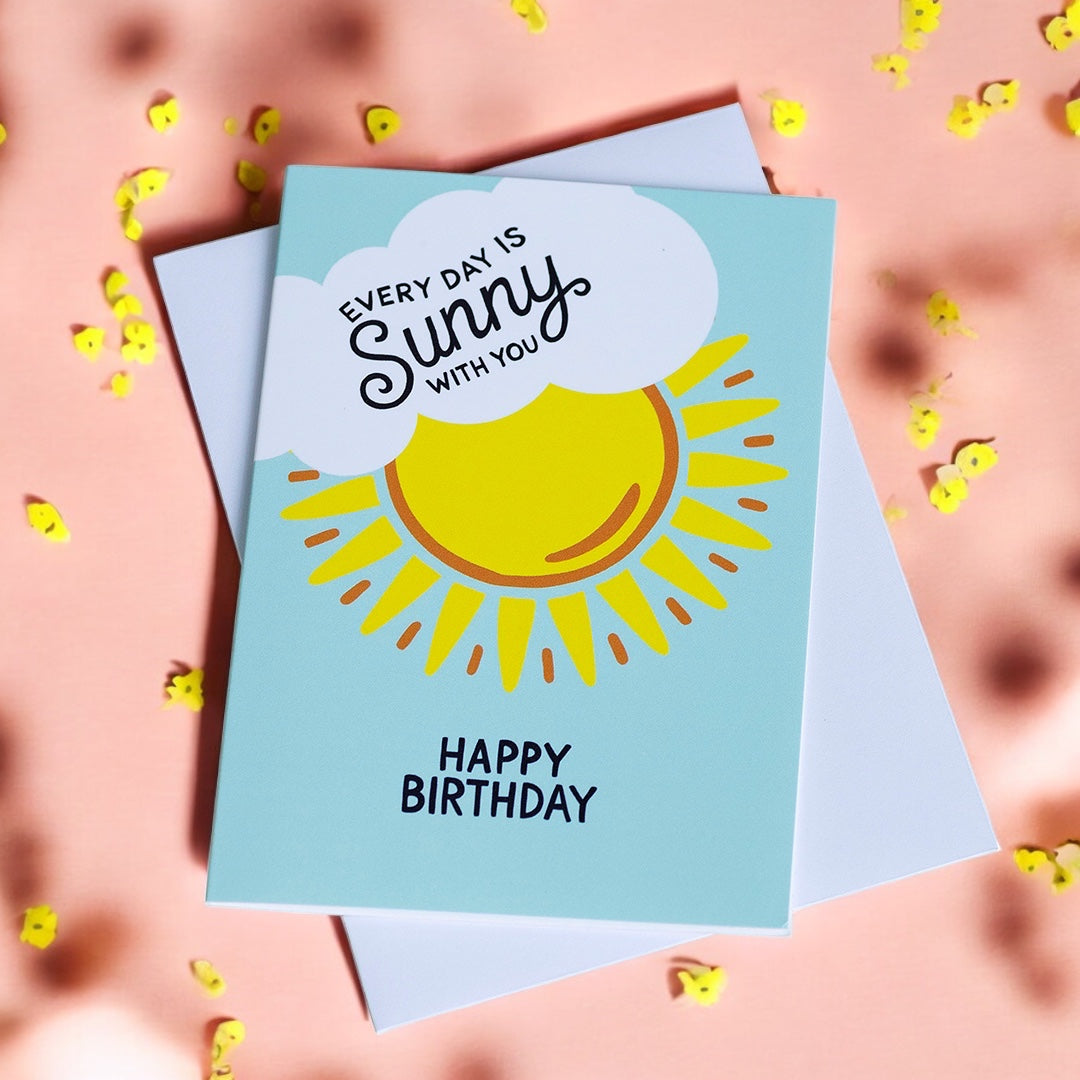 Joy by Corrine Smith Sunny Days Geburtstagskarte Sonne A6 Blanko