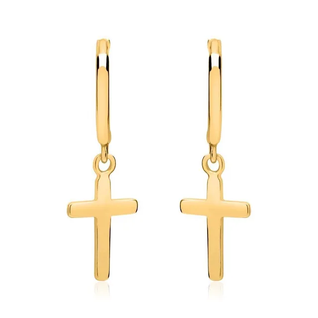 JEWLIX Ohrstecker Creolen Kreuze 925er Silber Ohrstecker vergoldet