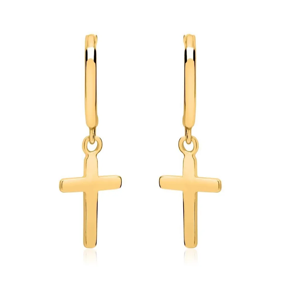 JEWLIX Ohrstecker Creolen Kreuze 925er Silber Ohrstecker vergoldet