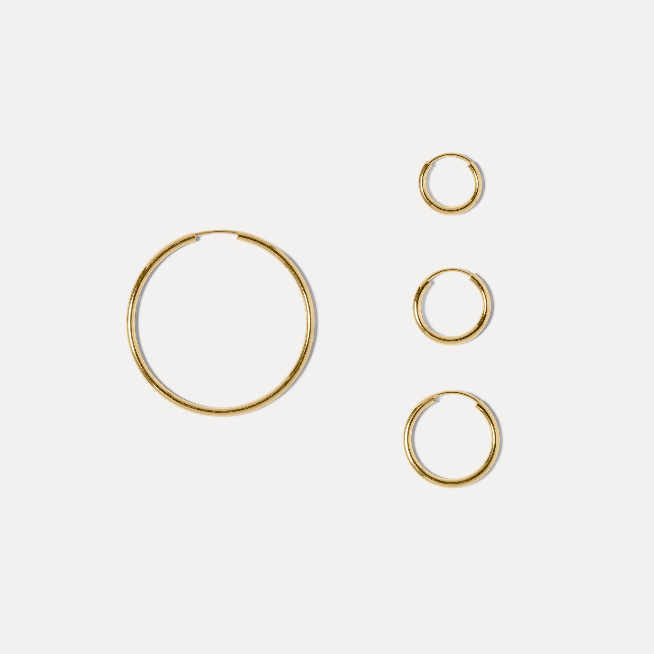 Stilnest Basic Creolen Ohrringe 585 Gold 14k Single 13mm