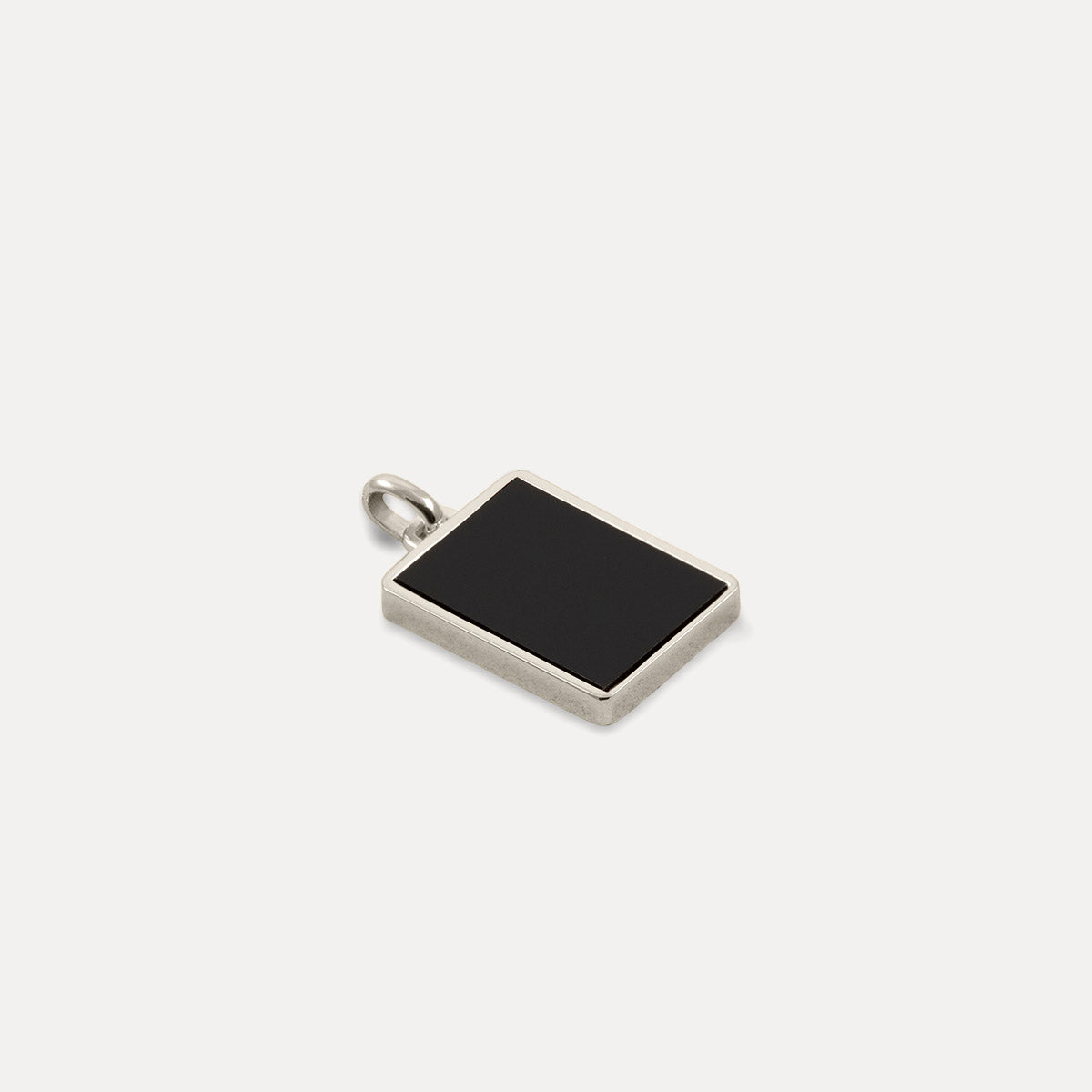 Stilnest Onyx Tag Anhänger 24k Gold Vermeil schwarz 14 mm