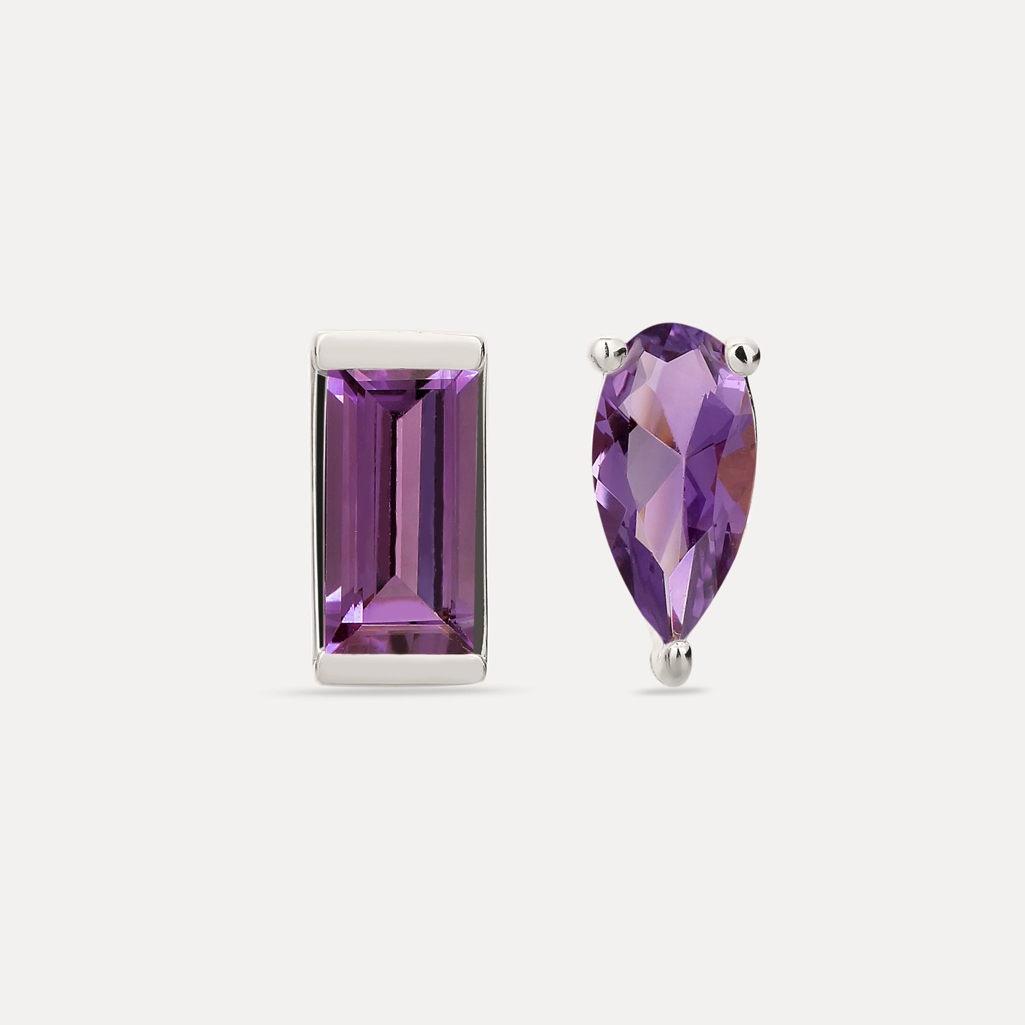 Stilnest Balance Amethyst Ohrstecker 24k Gold Vermeil Retro