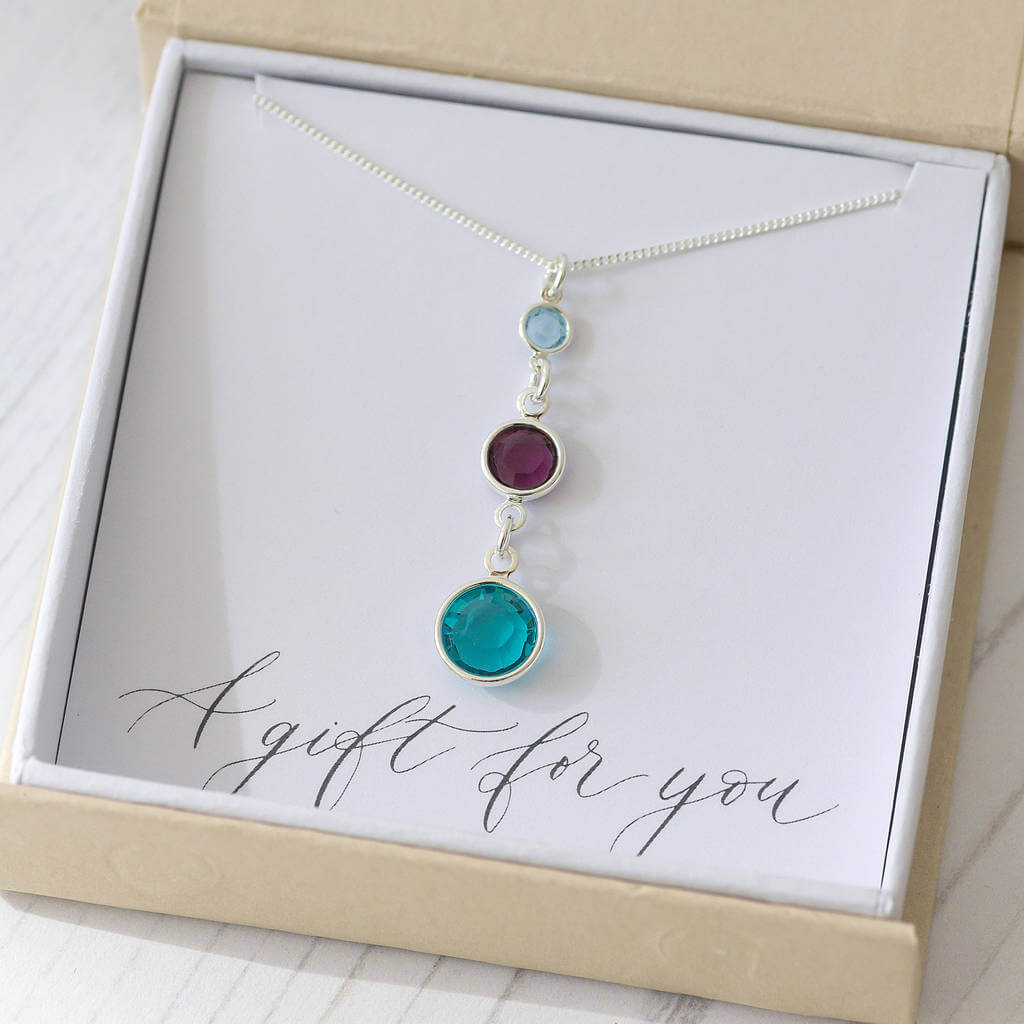Joy by Corrine Smith Three Generations Halskette Silber Geburtsstein