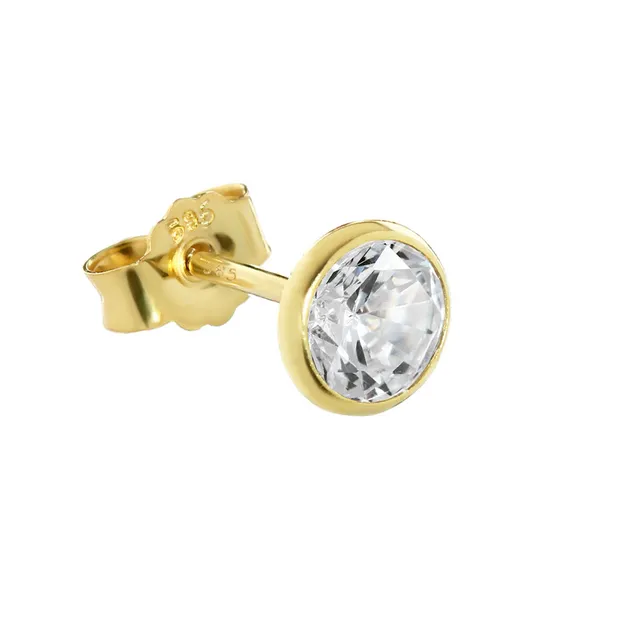 NKlaus Jewellery Ohrstecker 585 Gelbgold Ohrringe 5,5mm Zirkonia
