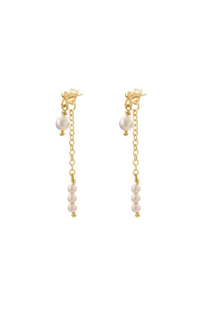 Joy by Corrine Smith Double Drop Ohrringe Gold Perle Kette