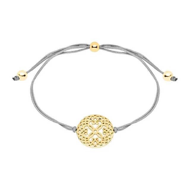 JEWLIX ID-Armband Damen Textil 925er Silber vergoldet
