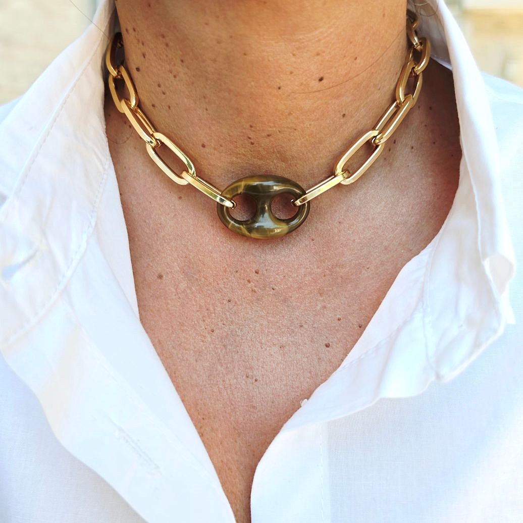 Alevá Bijoux Veronica Oro Moka Halskette 45cm