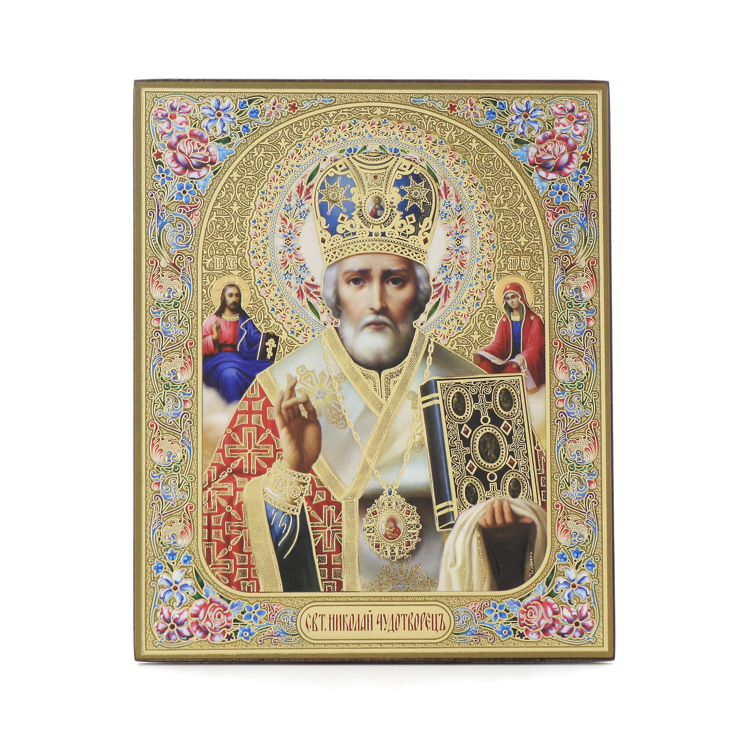 NKlaus Ikone Jesus Christus Holz 10x12 cm christlich