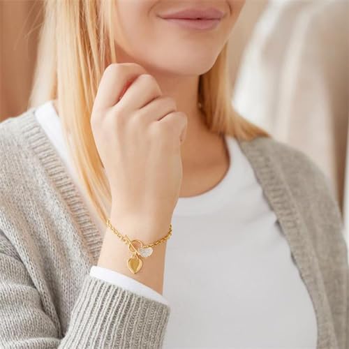 JEWLIX ID Herzen Armband 925 Silber Zirkonia