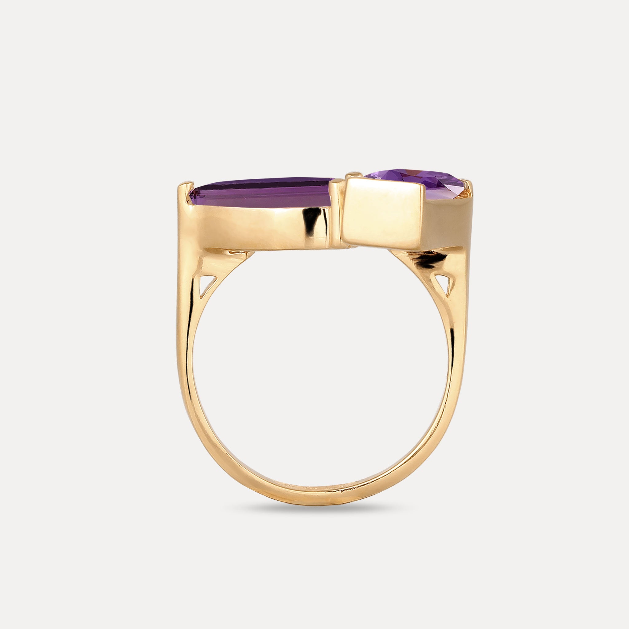 Stilnest Balance Amethyst Ring Gold Vermeil Gr.52 modern