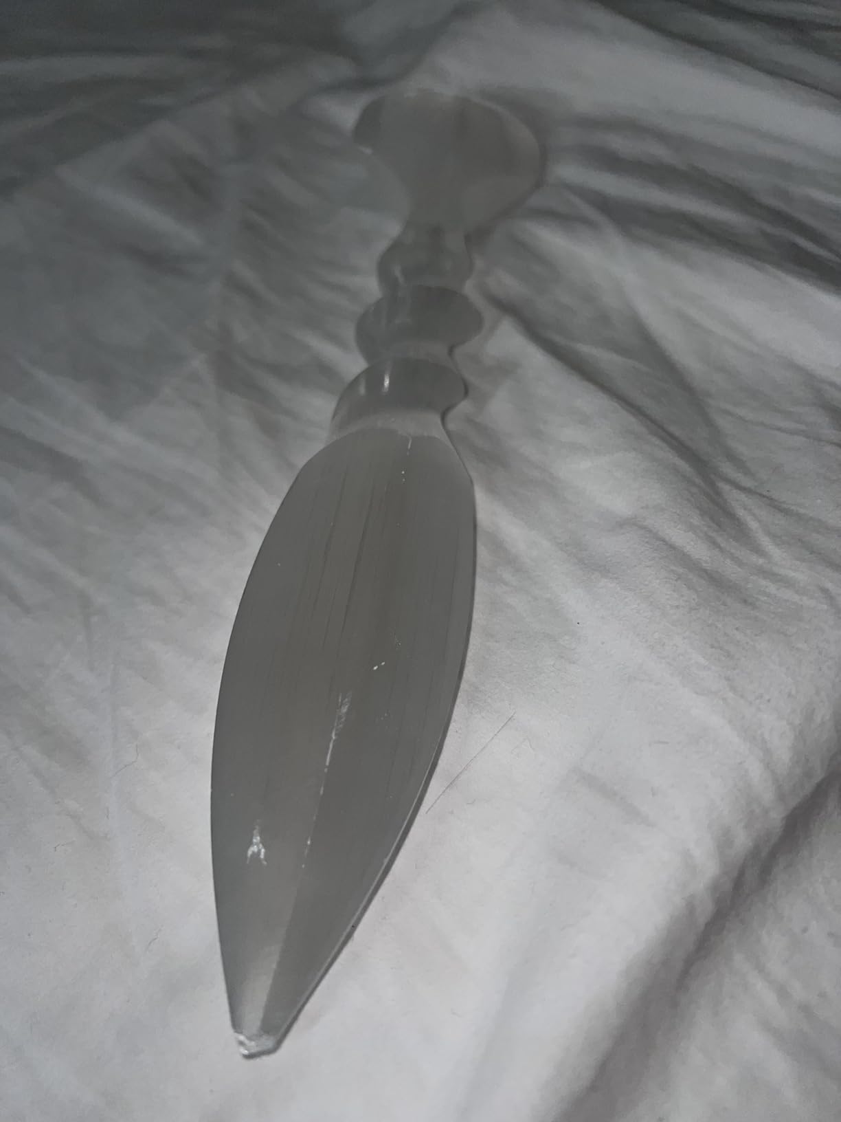 NKlaus HEALING CRYSTALS Selenit Herz-Dolch 24cm 190g
