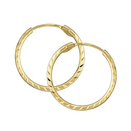NKlaus Paar Creolen 333 Gelbgold Ohrringe 1,1 mm Gelbgold