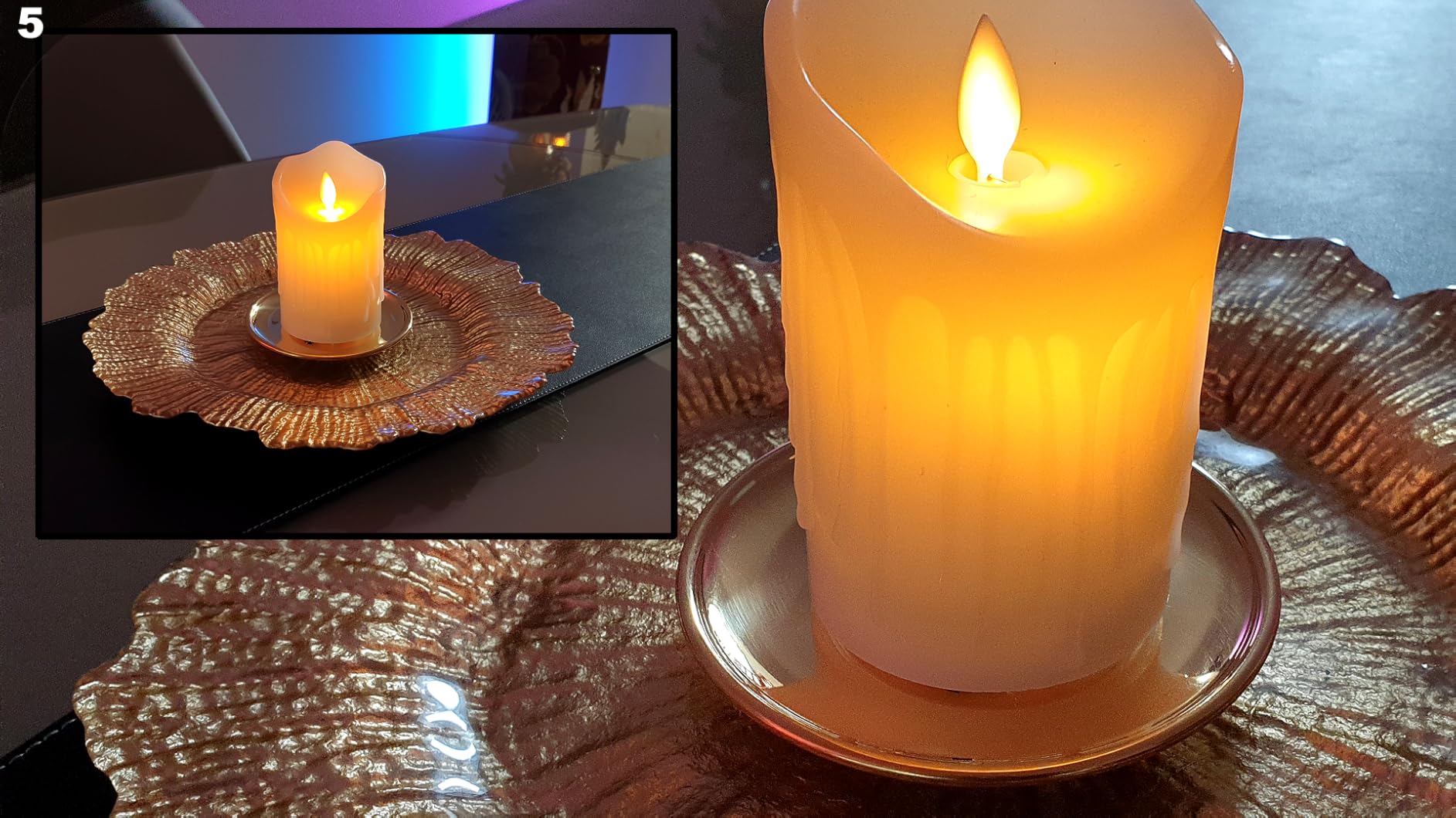 NKlaus CANDLE HOLDER Kerzenteller Messing Gold Ø 12 cm