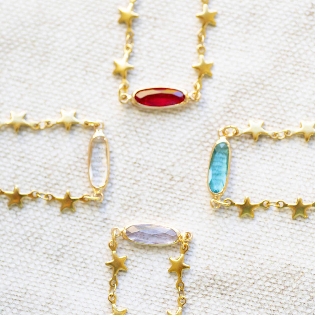 Joy by Corrine Smith Star Chain Birthstone Halskette Gold