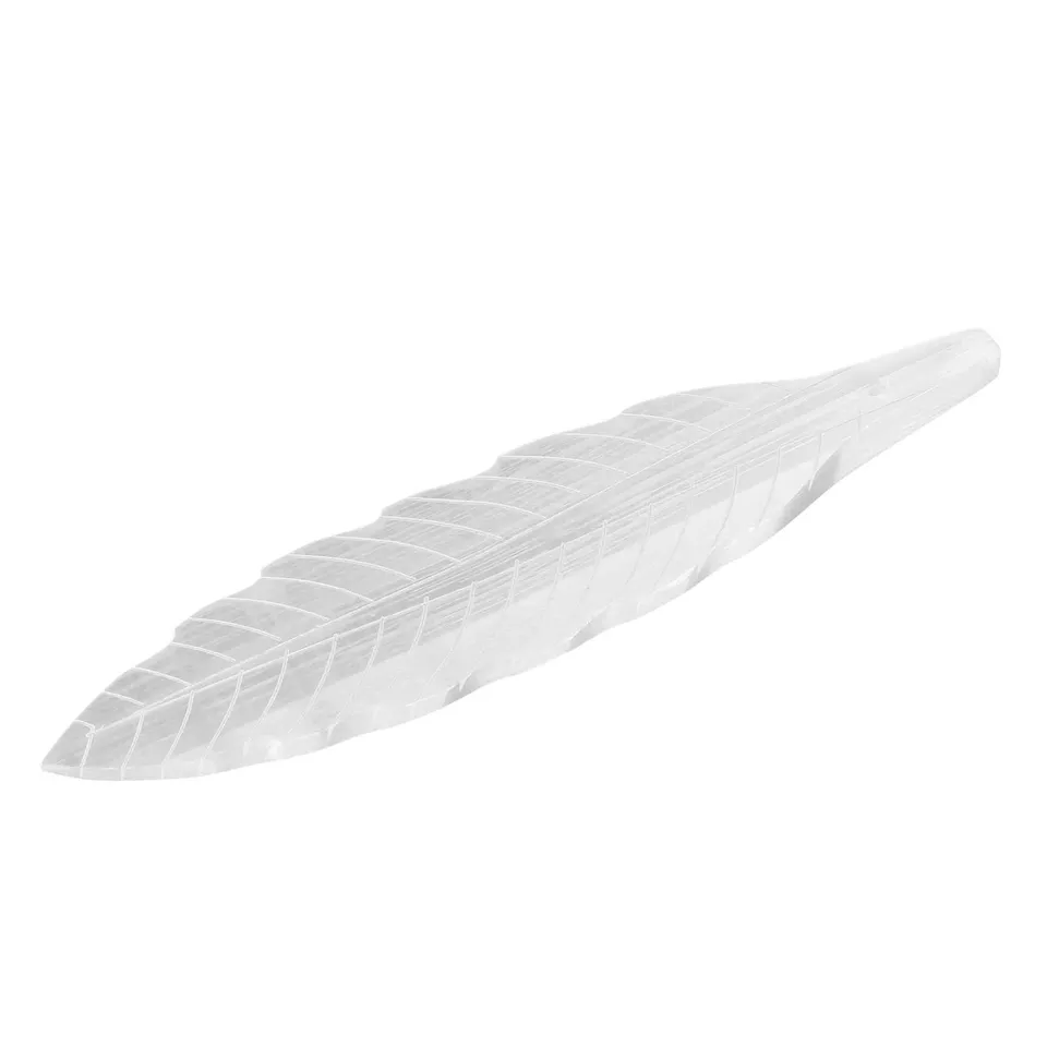 NKlaus Selenit Räucherstäbchenhalter Feder 20cm weiß