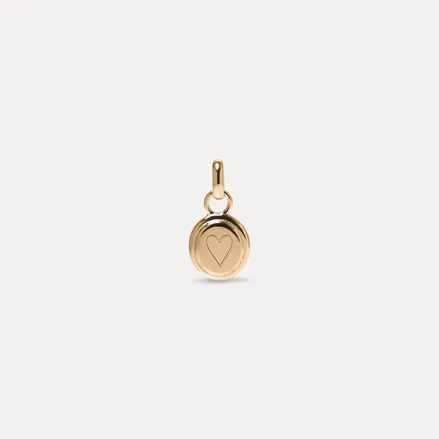 Stilnest Heart Emblem Anhänger 585 Gold 14k Massivgold Herz
